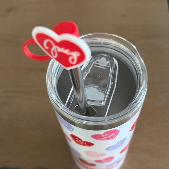 Juicy Couture 24 oz Heart Patterned Tumbler with Straw - Picture 2 of 3